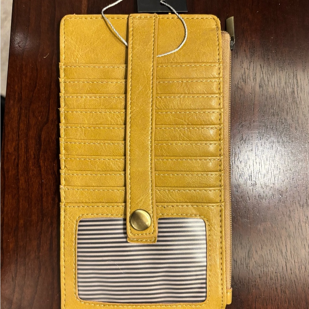 Joy Susan Vegan Leather Mustard Wallet with Card Slots - New